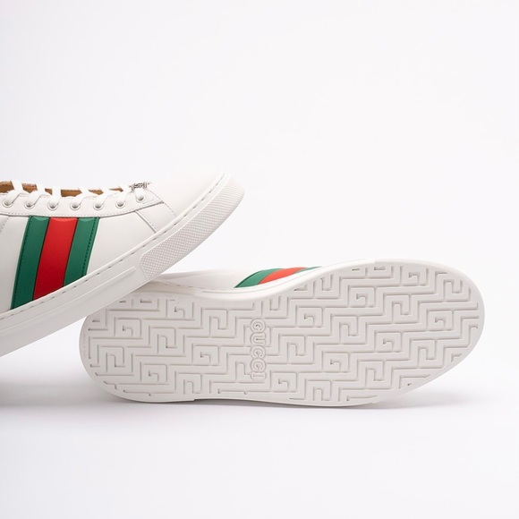 GUCCI Ace web stripe leather sneakers - Picture 6 of 6